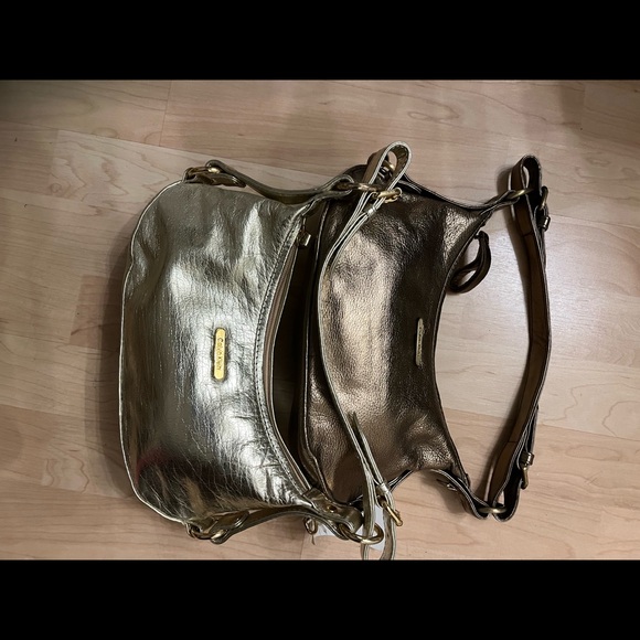 🔥🔥🔥New & Like New Leather Calvin Klein Mini Handbags-ready to go! Gold & Bronze! - Picture 3 of 4